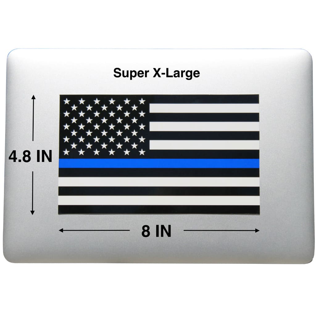 Decal/Sticker | X-Large Thin Blue Line Decal | X-Large Thin Blue Line Flag Decals - Support for Law Enforcement | Fine Line Flag | finelineflag