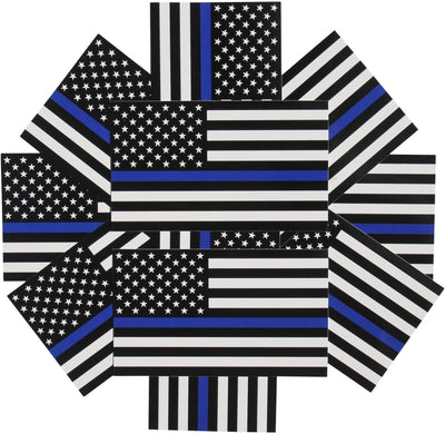 artsy display of 10-pack police decals for autos boats cars and trucks