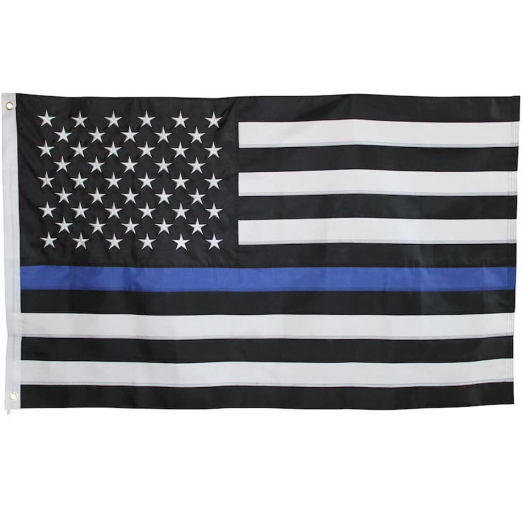 Flag | Thin Blue Line Flag (3x5 ft) with Custom Embroidery | Thin Blue Line Flag with Custom Embroidery - Personalized Gift for Police Officers | Fine Line Flag | finelineflag