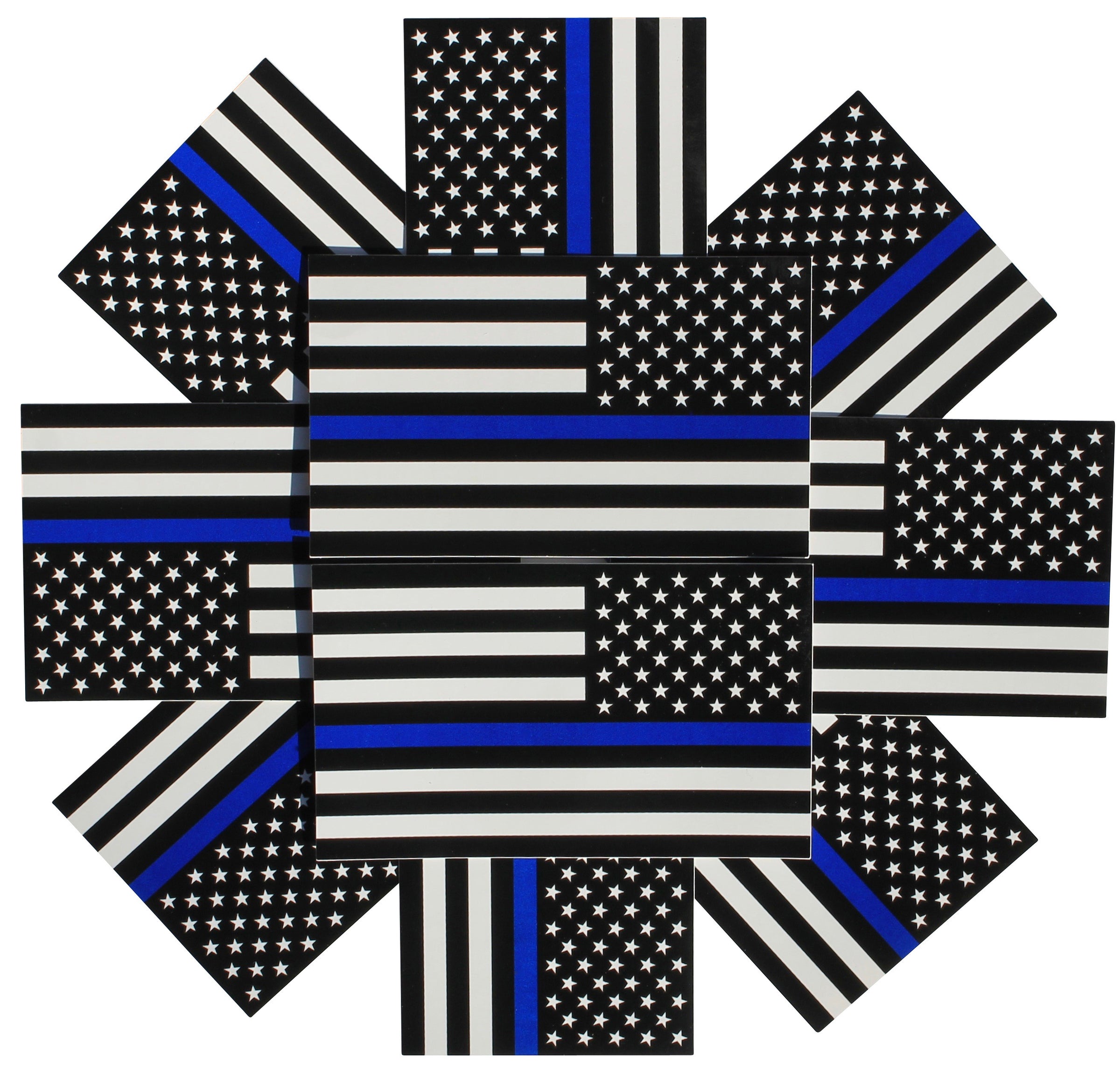Decal/Sticker | Reverse Thin Blue Line Flag Decal (Backward) |  | Fine Line Flag | finelineflag