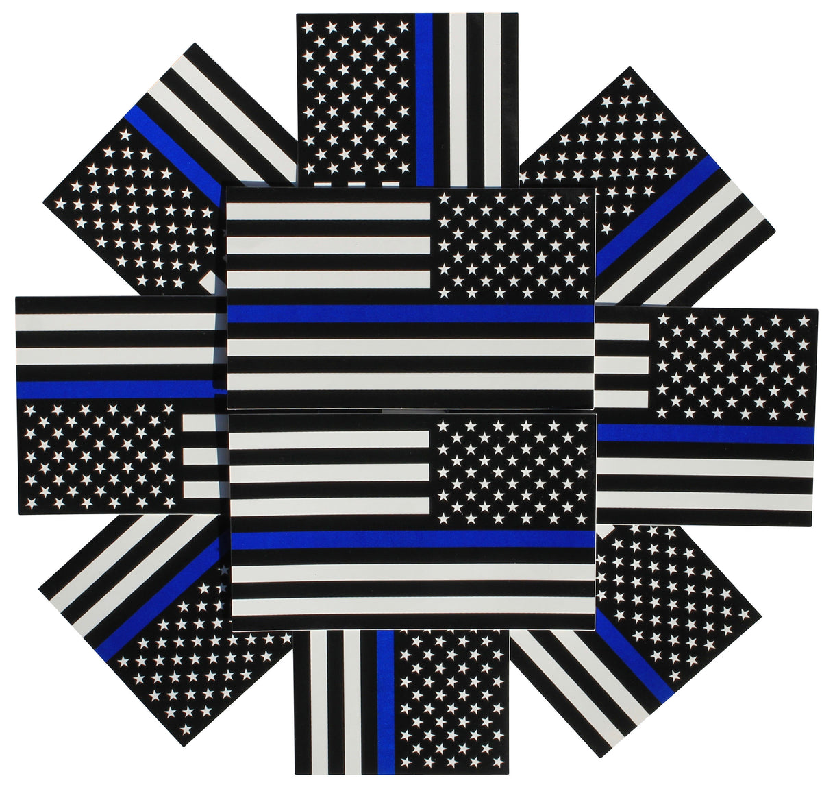 Decal/Sticker | Reverse Thin Blue Line Flag Decal (Backward) |  | Fine Line Flag | finelineflag