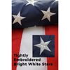 Embroidered stars on 3x5 pole hem US flag