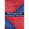 close up of water droplets on waterproof nylon flag
