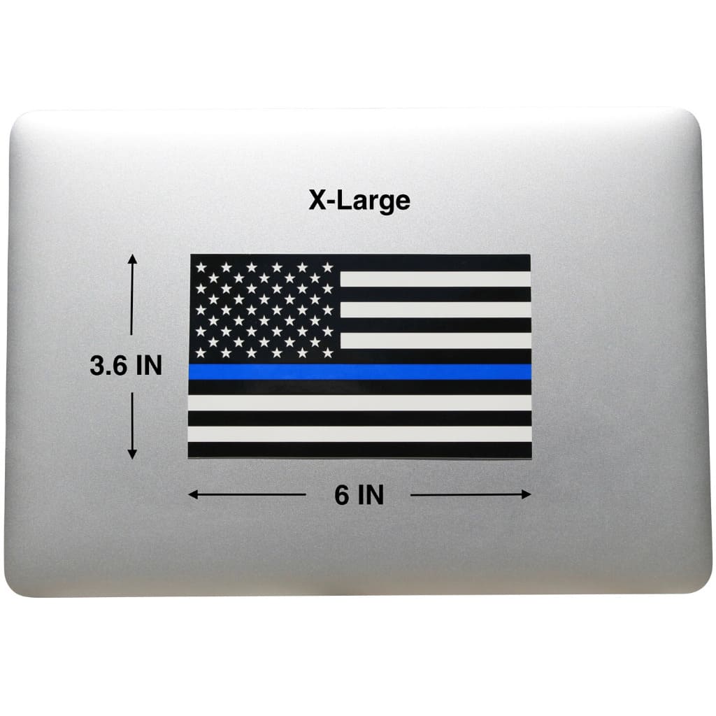 Decal/Sticker | X-Large Thin Blue Line Decal | X-Large Thin Blue Line Flag Decals - Support for Law Enforcement | Fine Line Flag | finelineflag