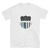 white t-shirt with American flag print on cop badge shape