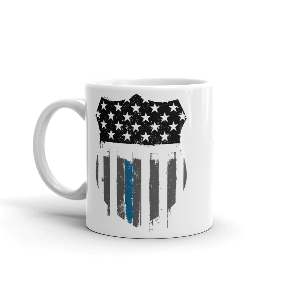 Mug | Thin Blue Line Badge Mug | Thin Blue Line Badge Mug | Fine Line Flag | finelineflag