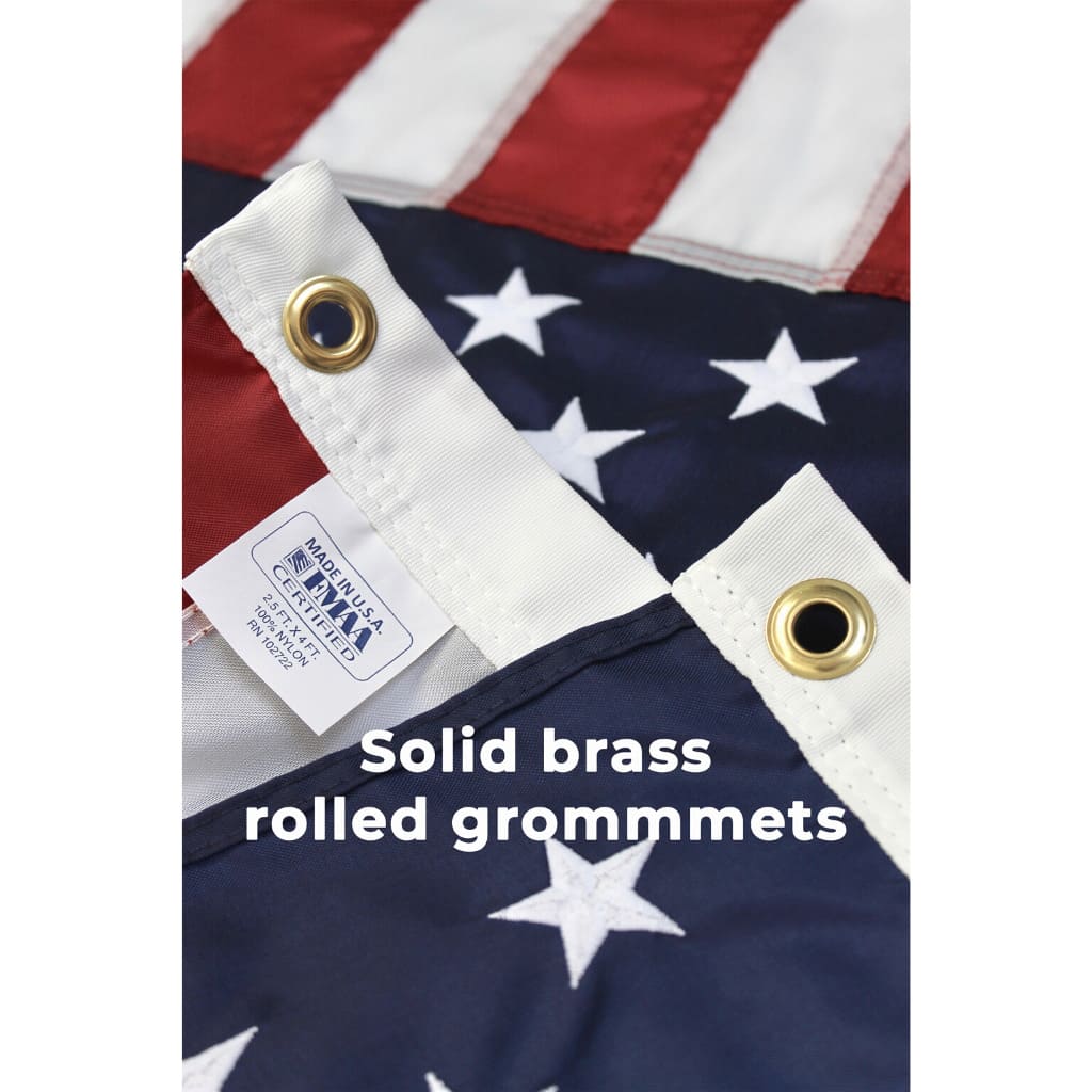 Flag | Lieutenant 2.5x4 American Flag - Made in USA | 2.5x4 Ft American Flag Heavy Duty Outdoor Nylon 100% Made in USA | Fine Line Flag | finelineflag