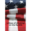 close up of stitching on 2.5x4 foot US flag